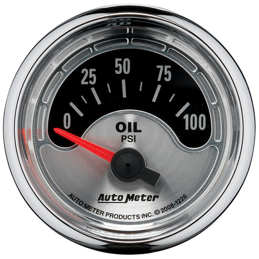 AutoMeter American Muscle 52mm Short Sweep Electric 100PSI Oil Pressure Gauge