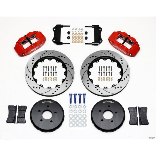 Wilwood Narrow Superlite 6R Front Hat Kit 14.00in Drill Red Nissan 350Z/Fiti G35
