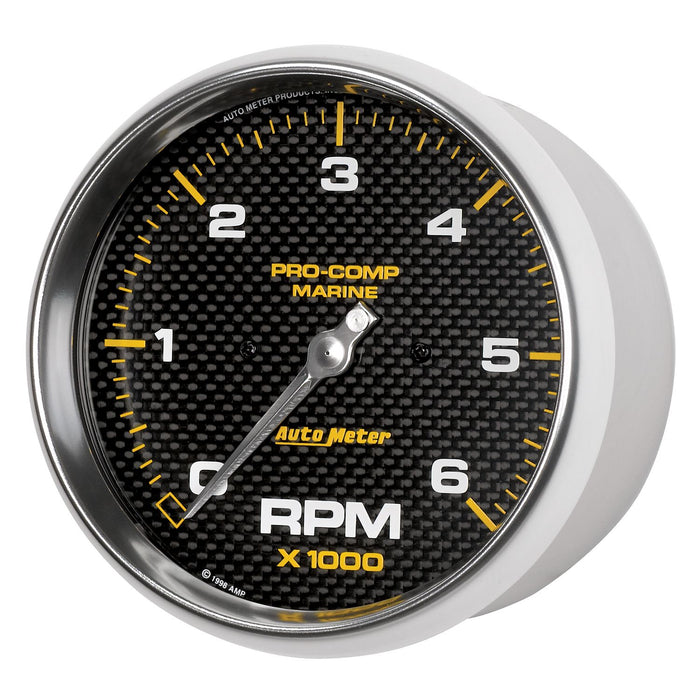 AutoMeter 5" In-Dash Tachometer, 0-6,000 RPM, Marine Carbon Fiber