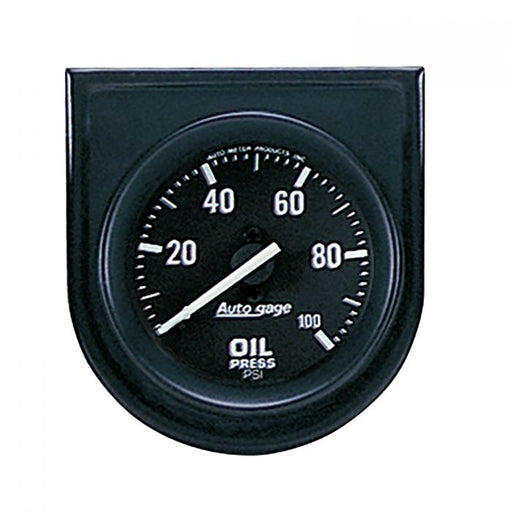AutoMeter AutoGage Gauge Console 100psi Oil Pressure Gauge - Black Dial/Black Bezel