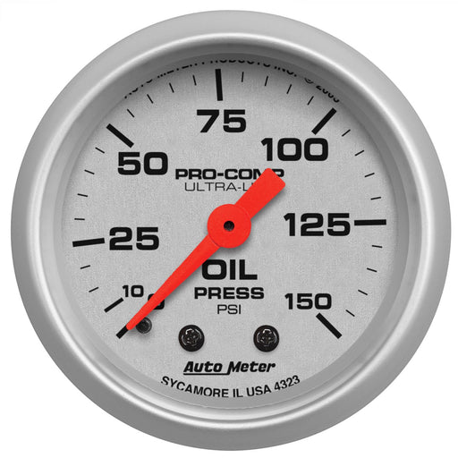 AutoMeter Ultra-Lite 52mm 0-150 PSI Mechanical Oil Pressure Gauge