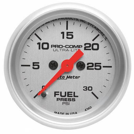 AutoMeter 2-1/16" Fuel Pressure, 0-30 PSI, Stepper Motor, Ultra-Lite