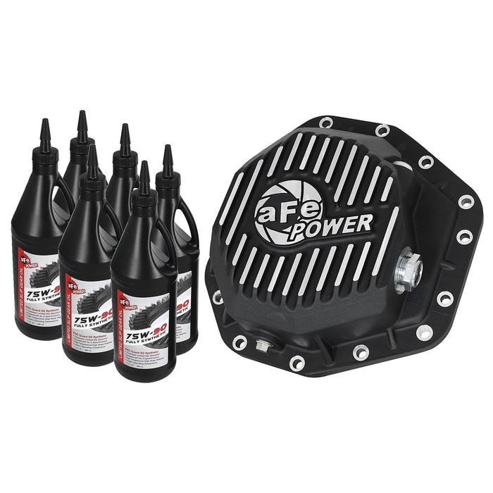 aFe Power Street Series Rear Differential Cover Raw w/ Machined Fins  Ford Diesel Trucks 17-19 V8-6.7L (td)