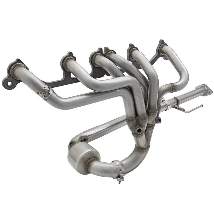aFe Power Twisted Steel Header & Mid Pipe 409 Stainless Steel w/ Cat Jeep Wrangler (TJ) 04-06 L6-4.0L