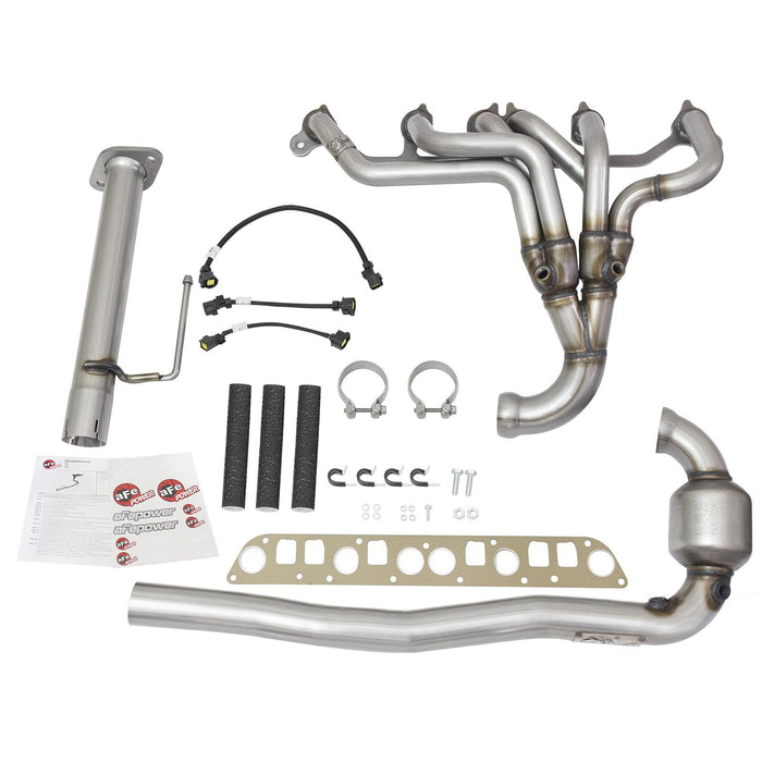 aFe Power Twisted Steel Header & Mid Pipe 409 Stainless Steel w/ Cat Jeep Wrangler (TJ) 04-06 L6-4.0L