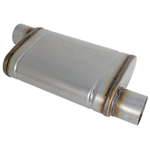 aFe Power Mach Force-Xp 409 Stainless Steel Muffler 3 IN ID Offset/Offset x 4 IN H x 9 IN W x 14 IN L - Oval Body