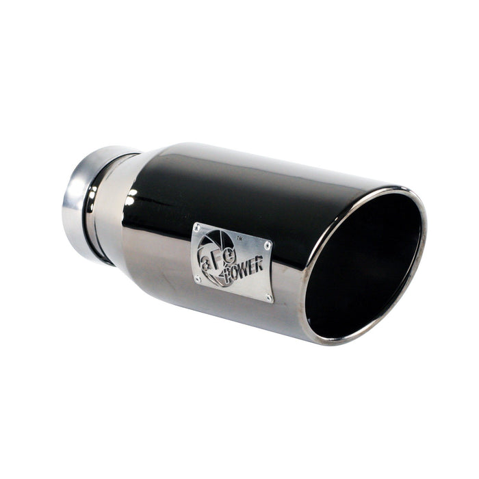 aFe Power Mach Force-Xp 409 Stainless Steel Clamp-on Exhaust Tip Black Chrome 4 IN Inlet x 6 IN Outlet x 15 IN L