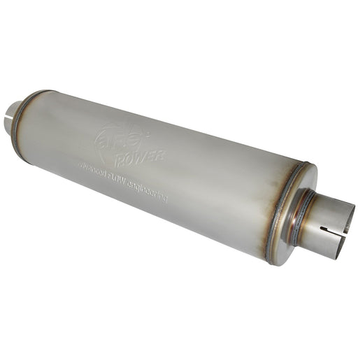 aFe Power Mach Force-Xp 409 Stainless Steel Muffler 3-1/2 IN ID Center/Center x 7 IN Dia. x 24 IN L - Round Body