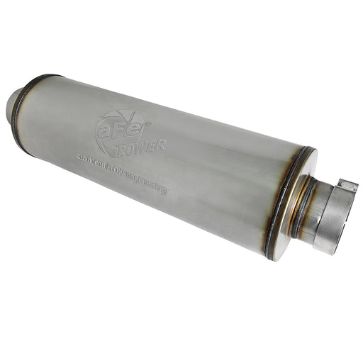 aFe Power Saturn 4S 409 Stainless Steel Muffler 4 IN ID Center/Center x 8 IN Dia. x 30 IN OAL - Round Body