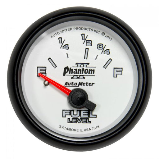 AutoMeter Phantom II Gauge Fuel Level 2 1/16in 16e To 158f Elec Phantom II