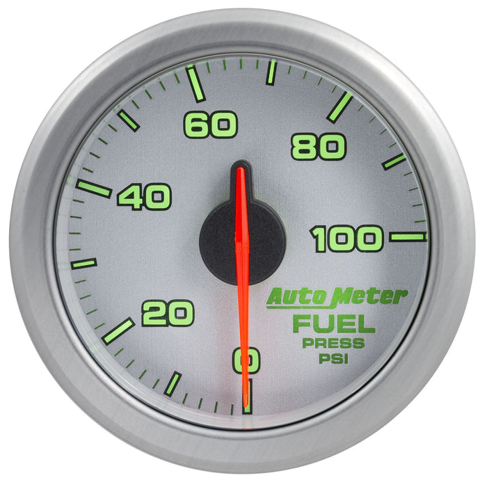 AutoMeter Airdrive 2-1/6in Fuel Pressure Gauge 0-100 PSI - Silver