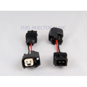 FIC Set of 6 US Car/EV6 (female) to Jetronic/EV1 Adapter (male) injector plug adaptors-Soft wire