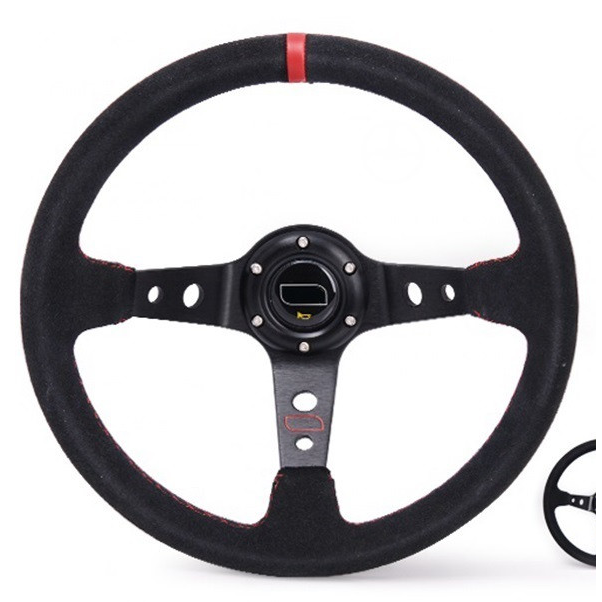EPMAN Suede Steering Wheel - 350mm Dish-Steering Wheels-Speed Science