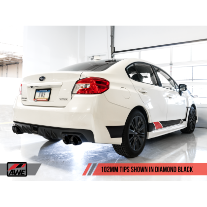 AWE Tuning Subaru WRX/STI VA/GV Sedan Track Edition Exhaust - Diamond Black Tips (102mm)