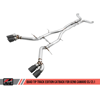AWE Tuning 16-19 Chevy Camaro SS Resonated Cat-Back Exhaust -Track Edition (Quad Diamond Black Tips)