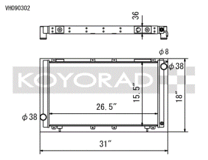 Koyo 91-94 Subaru Legacy 2.2L/Impreza  Turbo (MT) Radiator