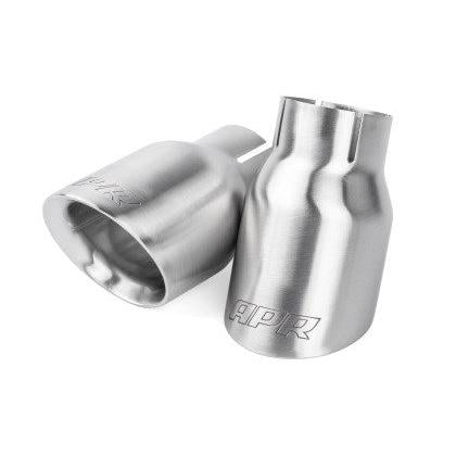 APR Double-Walled 3.5in Slash-Cut Tips - Brushed Silver - Set of 2
