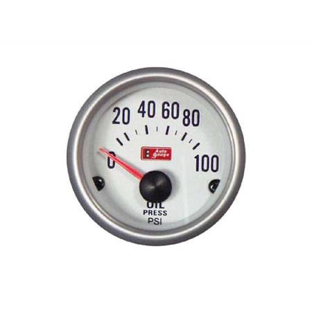 Autogauge 2" Silver Oil Pressure Gauge
