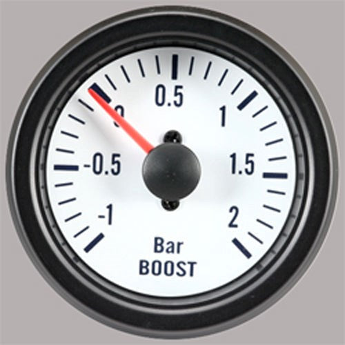 Autogauge 2" White Boost Gauge (PSI)