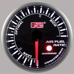Autogauge 2" White LED Stepper Smoked Air/Fuel Ratio Gauge