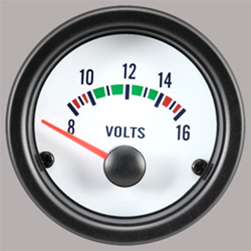 Autogauge 2" White Voltage Gauge