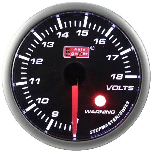 Autogauge 60mm Smoked Stepper Gauge - Voltage