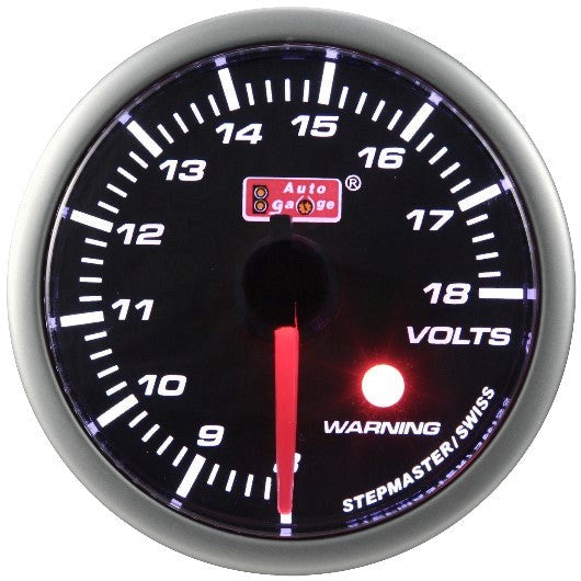 Autogauge 60mm Smoked Stepper Gauge - Voltage