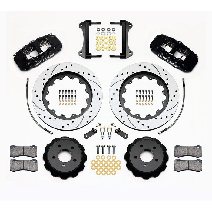Wilwood AERO6 Front Hat Kit 15.00 Drilled and Slotted Rotors 2015-Up Ford Mustang