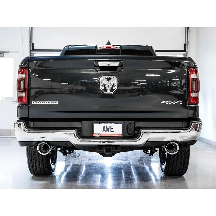 AWE Tuning 19-24 RAM 1500 5.7L (w/Cutouts) 0FG Dual Rear Exit Cat-Back Exhaust - Chrome Silver or Diamond Black Tips