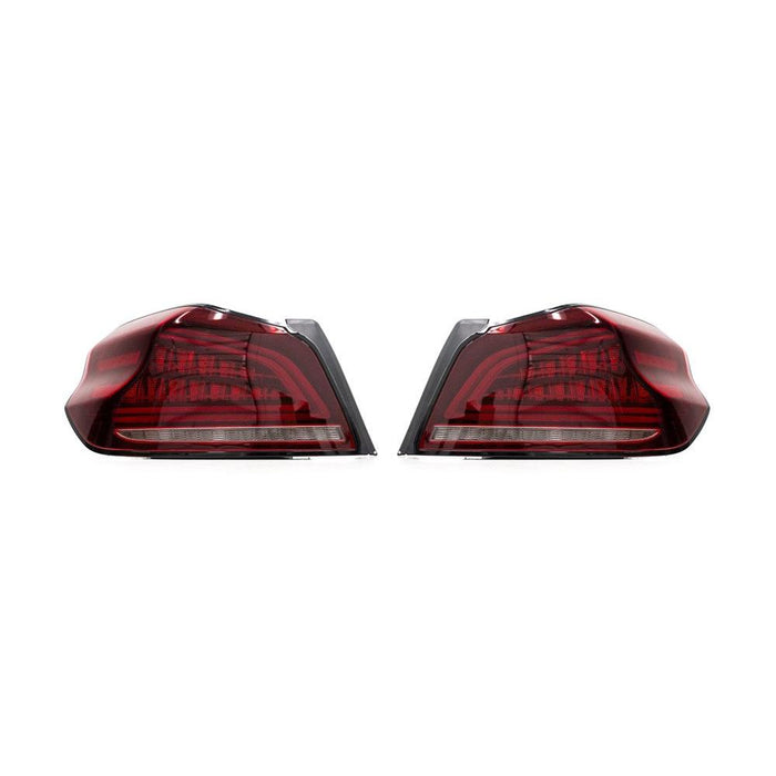 OLM Spec CR Tail Lights (Red Lens Black Base) - 2015-2021 Subaru WRX STI