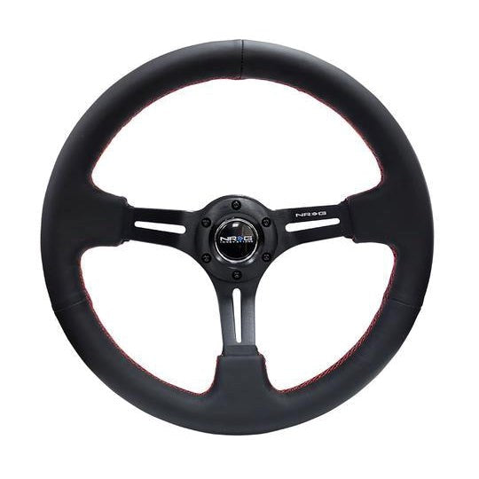NRG Innovations 350mm 3" Deep Dish With Slits Leather