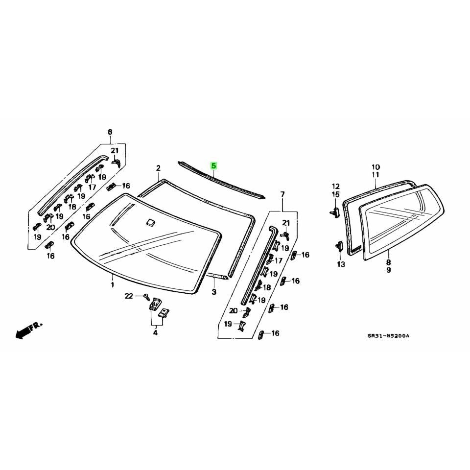 Honda Genuine Windscreen Moulding - EG Civic