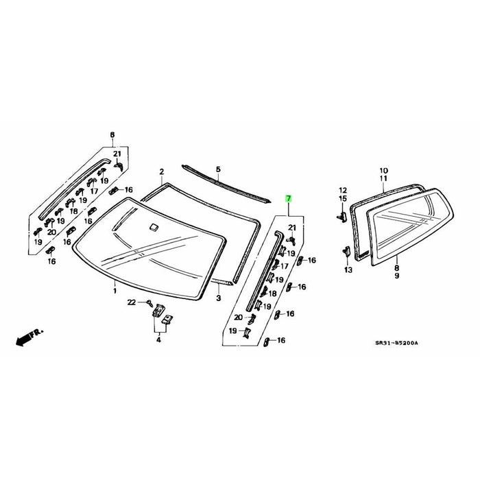 Honda Genuine Windscreen Moulding - EG Civic