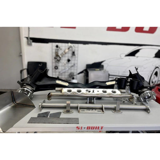 S1Built - AWD Conversion Bundle: OEM style AWD/RWD/FWD Trailing Arms with Tubular Rear Diff Mount Kit and Billet Forks