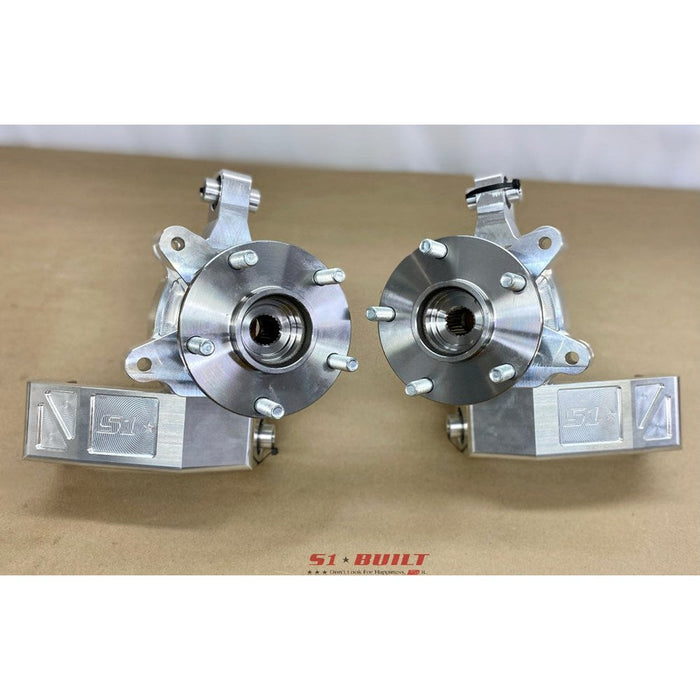 S1Built - AWD Conversion Bundle: RSX/EP3/EM2/ES - Billet Hub Spindles with Hubs, Rear Diff Mount Kit and Billet Adjustable Camber Kit