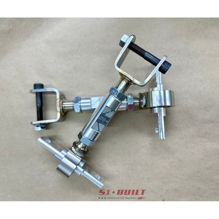 S1Built - AWD Conversion Bundle: RSX/EP3/EM2/ES - Billet Hub Spindles with Hubs, Rear Diff Mount Kit and Billet Adjustable Camber Kit