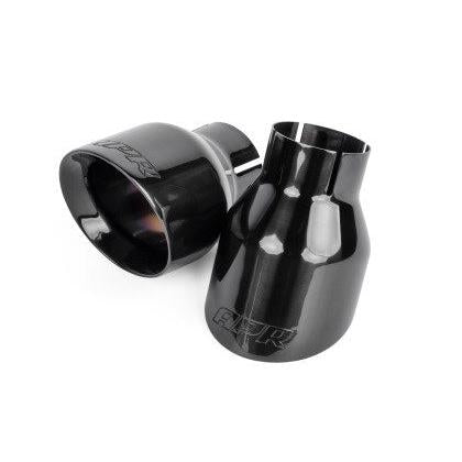 APR Double-Walled 4in Slash-Cut Tips - Polished Diamond Black - Set of 2