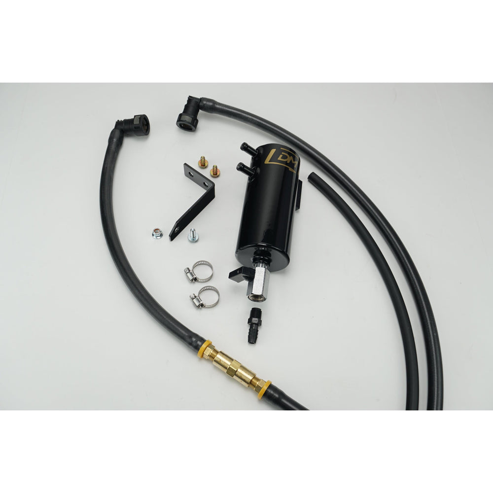 Damond Motorsports Ecoboost Mustang Oil Catch Can kit available at Damond Motorsports