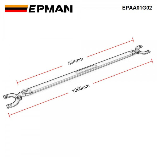 EPMAN Black Rear Strut Tie Bar For 92-00 Civic EG EK 93-97 Del Sol 94-01 Integra DC2