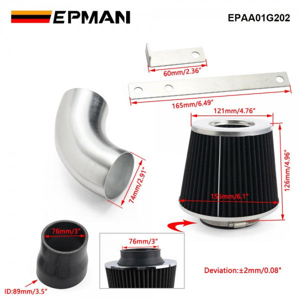 EPMAN Universal Cold Air Intake 3"/76mm
