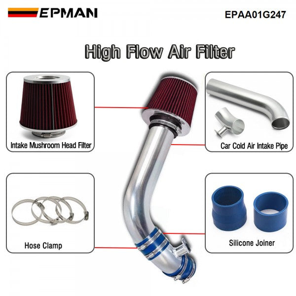 EPMAN Cold Air Intake Pipe Kit Aluminum Pipe & Air Filter - BMW E36 323i 325i 328i 2.5L 2.8L 1992-1998