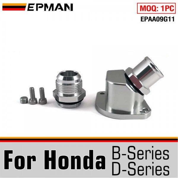 EPMAN Billet Aluminum Thermostat Housing - Honda B & D Series with  1.25" AN16 Fitting