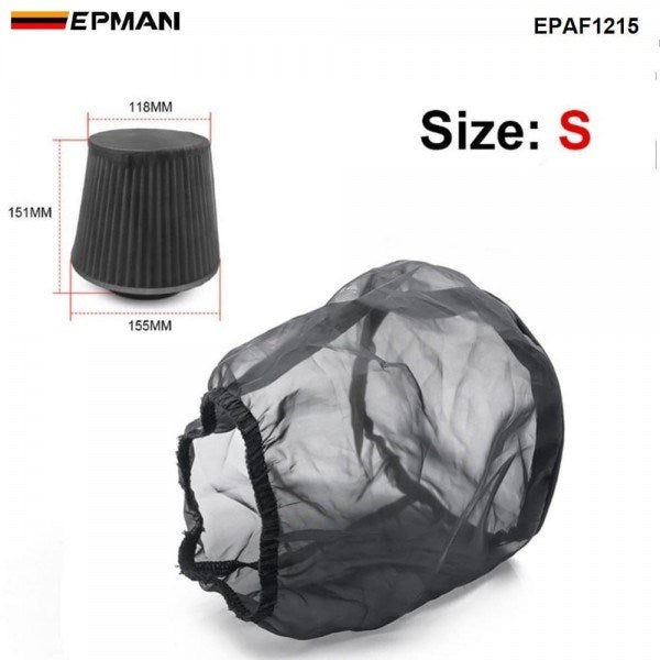 EPMAN Universal Protective Cover Water Oil and Dust Proof for High Flow Air Intake Filters - Black