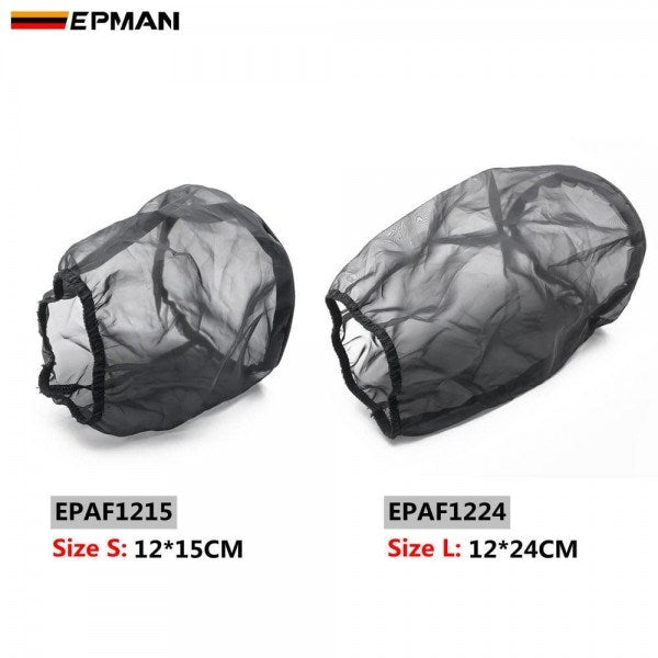 EPMAN Universal Protective Cover Water Oil and Dust Proof for High Flow Air Intake Filters - Black