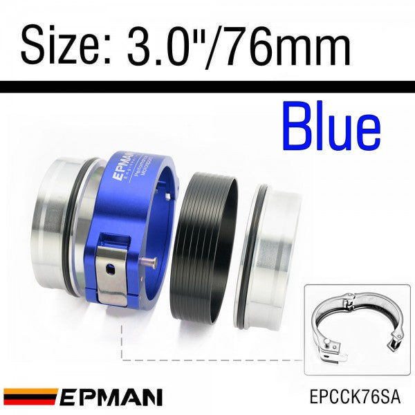 EPMAN Pinless Hanger Type V-Band Clamp W Flange System Assembly - 3" 76mm Universal Application
