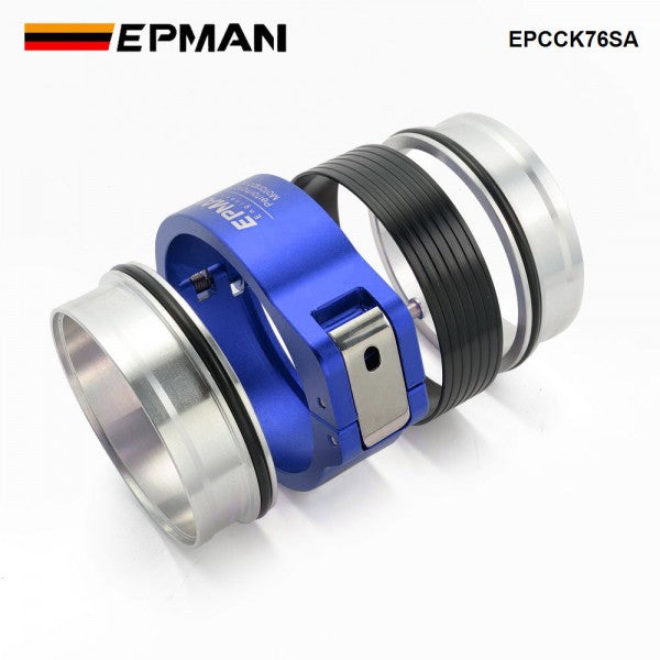 EPMAN Pinless Hanger Type V-Band Clamp W Flange System Assembly - 3" 76mm Universal Application