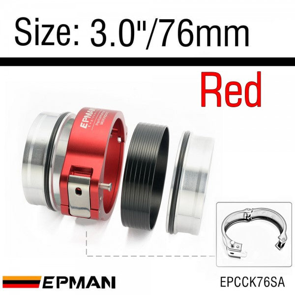 EPMAN Pinless Hanger Type V-Band Clamp W Flange System Assembly - 3" 76mm Universal Application