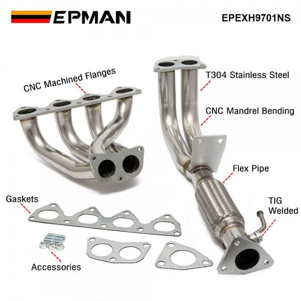 Epman Stainless Steel Exhaust Manifold - Honda Prelude 1997-2001 H22