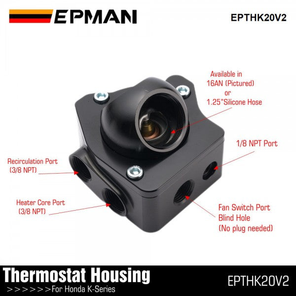 EPMAN K Series Swivel Neck Thermostat Housing - K20 K24 Radiator Hose K Swap TSX RSX V2