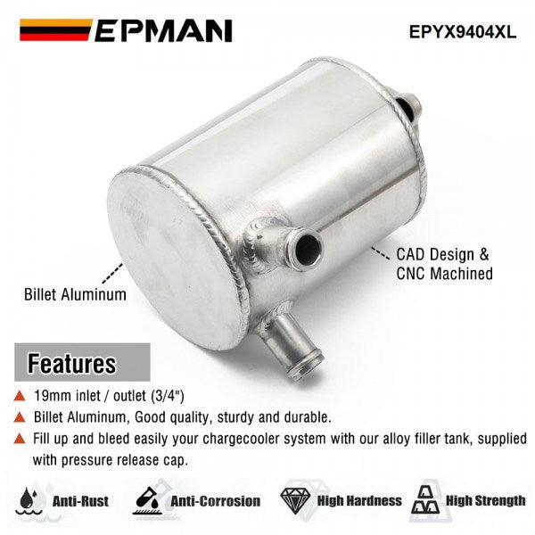 EPMAN Universal Aluminum Radiator Coolant Overflow Reservoir With Cap